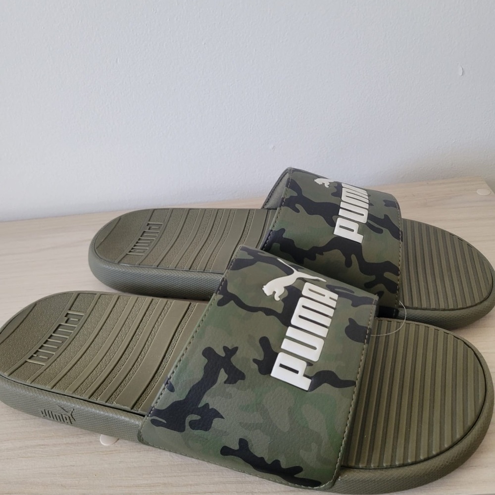 Puma Slide Sandals Mens Size 12 Cool Cat Camo